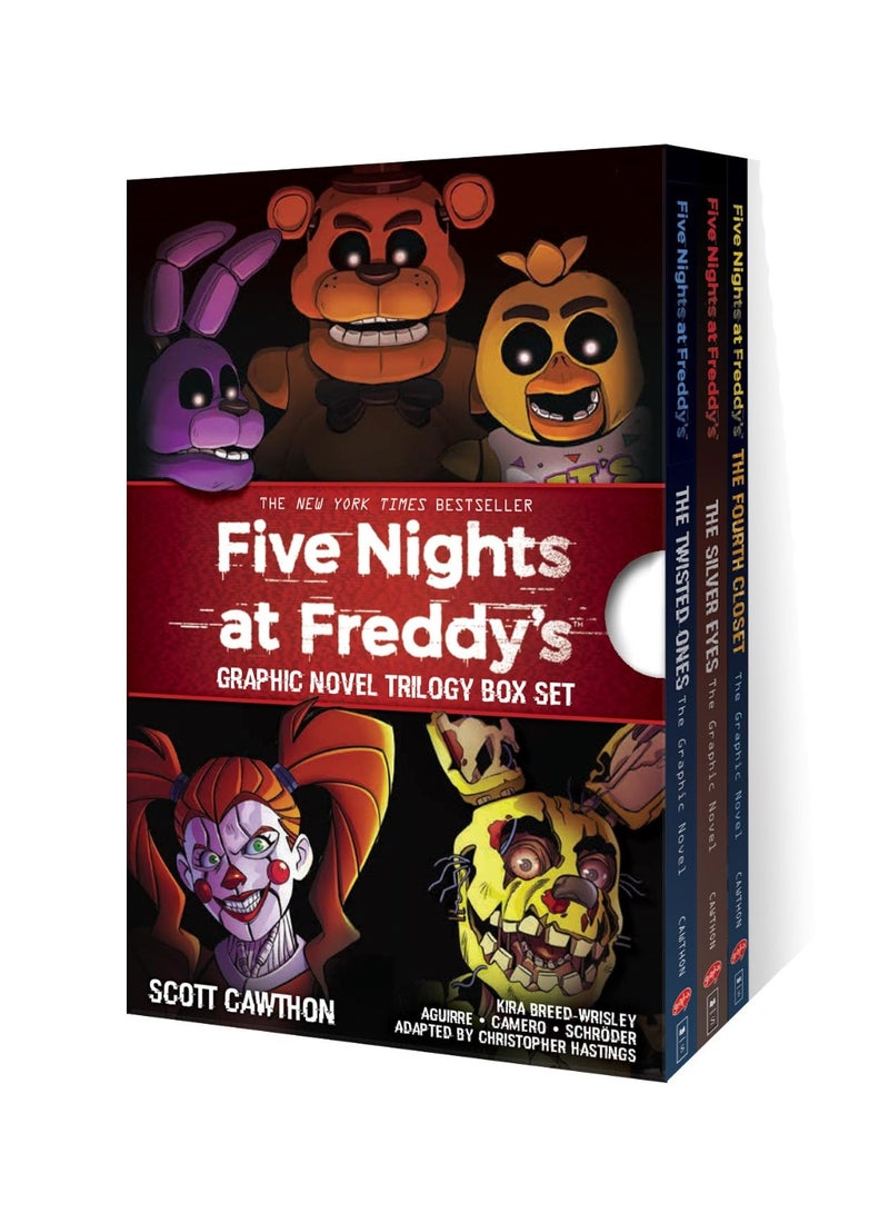 مجموعة ثلاثية روايات "خمس ليالٍ في فريدي" المصورة: الخزانة الرابعة / الملتوية / العيون الفضية - Image 1